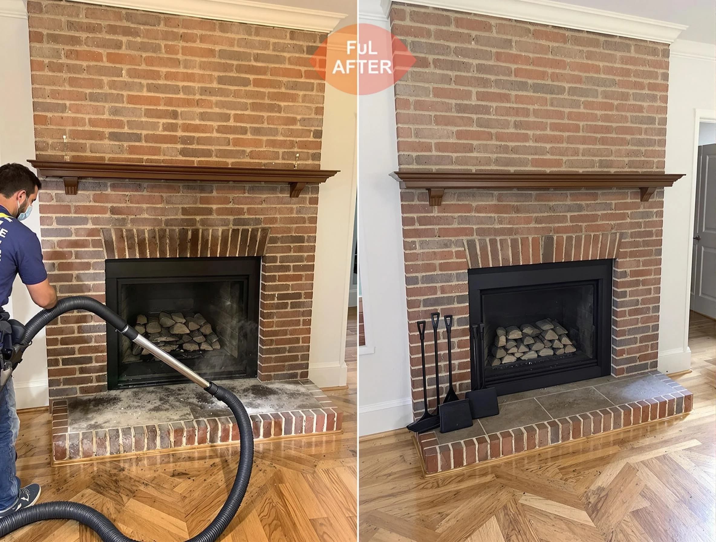 Lakewood Chimney Sweep carefully sanitizing a fireplace in Lakewood, NJ