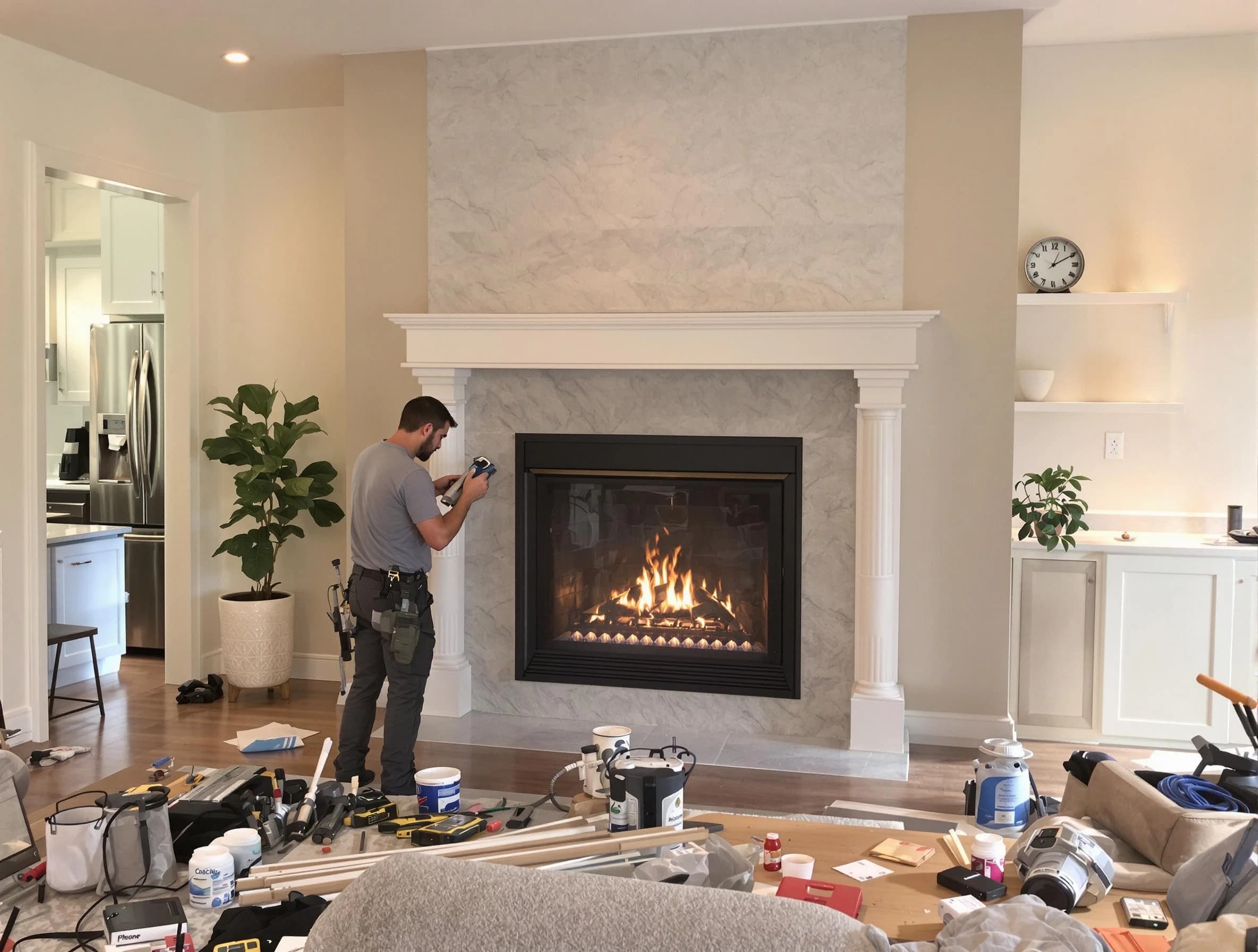 Newly installed fireplace by Lakewood Chimney Sweep in Lakewood, NJ