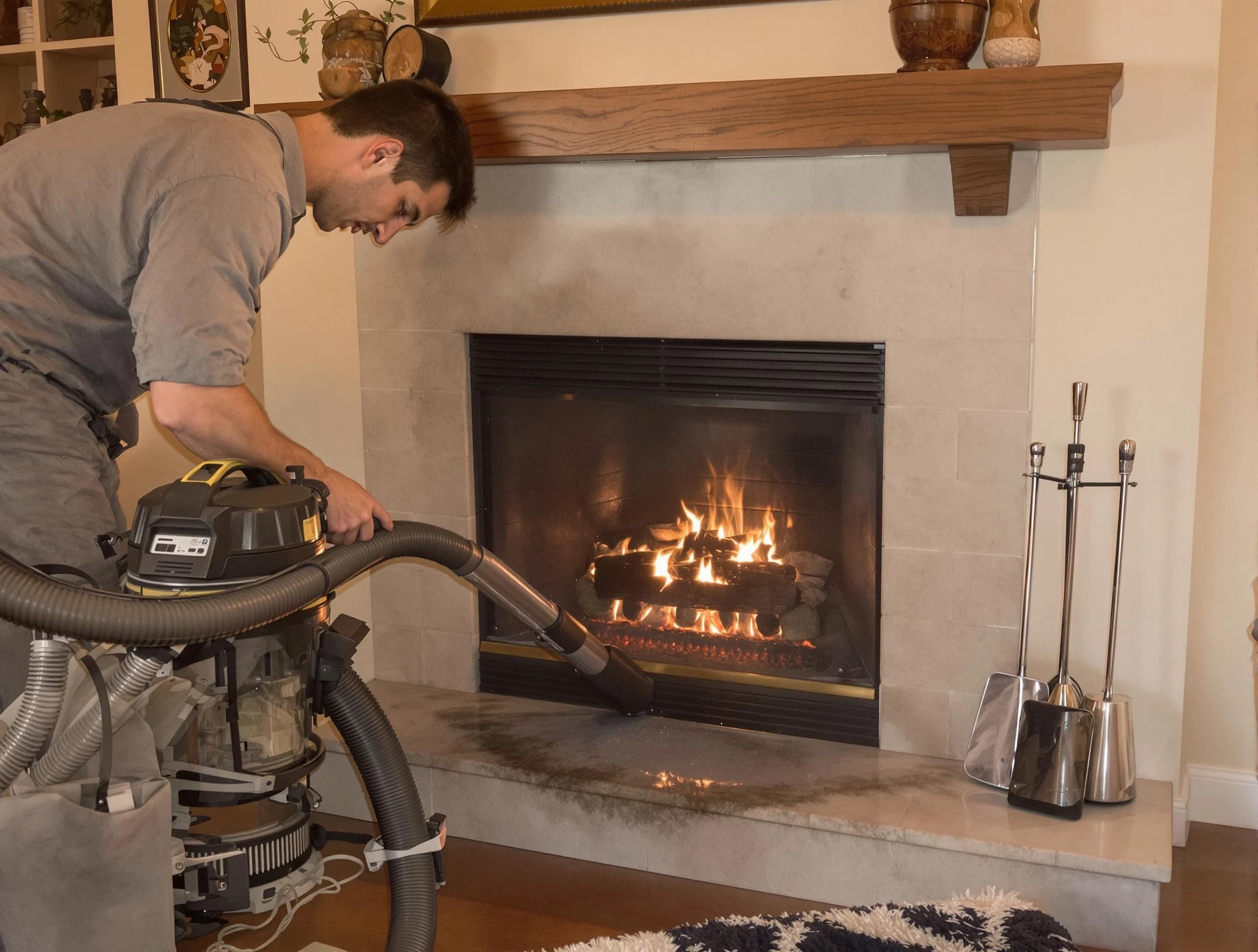 Routine fireplace upkeep by Lakewood Chimney Sweep in Lakewood, NJ